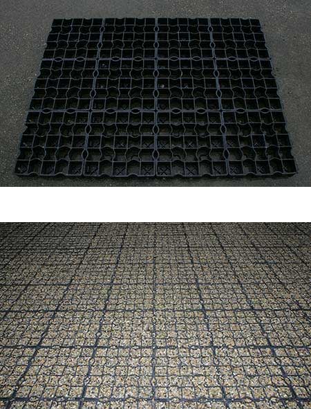 la plaque ecoraster vide et avec gravier